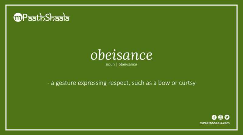 Definition of obeisance