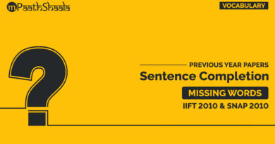 MBA Entrance Papers - Sentence Completion