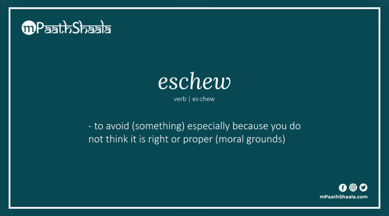 Definition of eschew