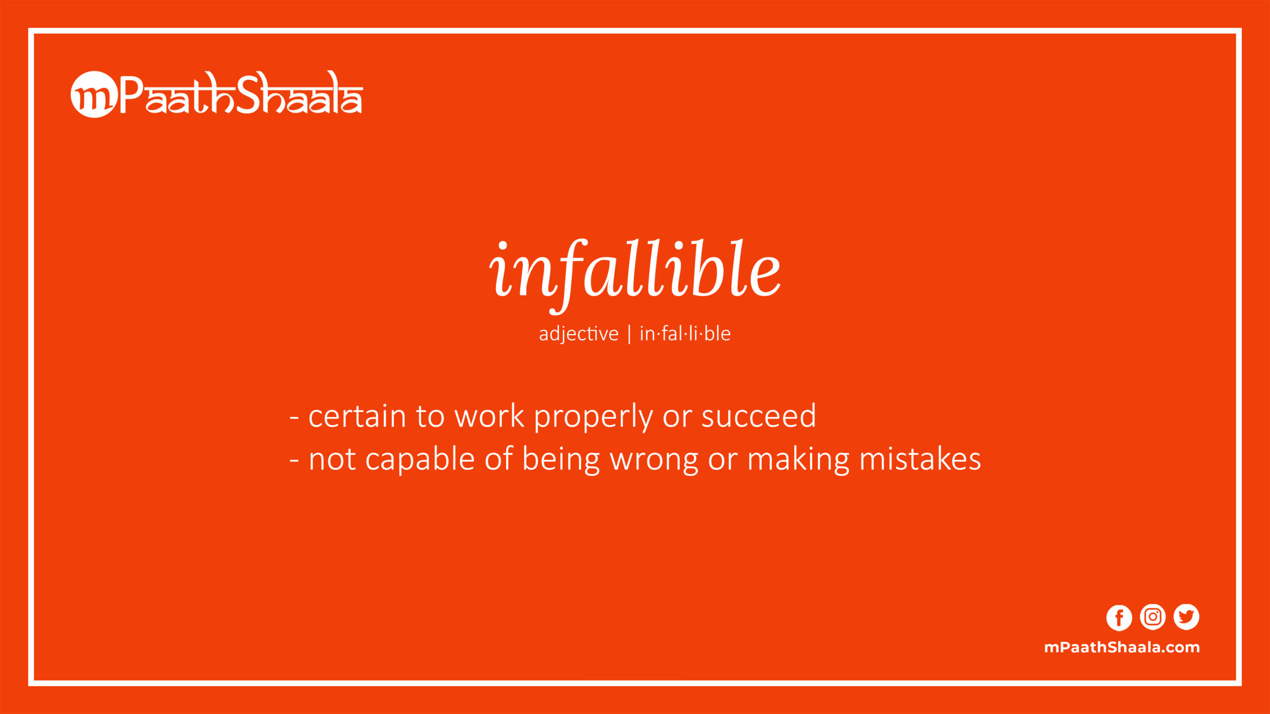 Infallible - Definition, Meaning & Synonyms