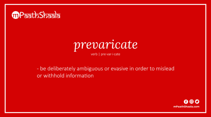 Definition of prevaricate