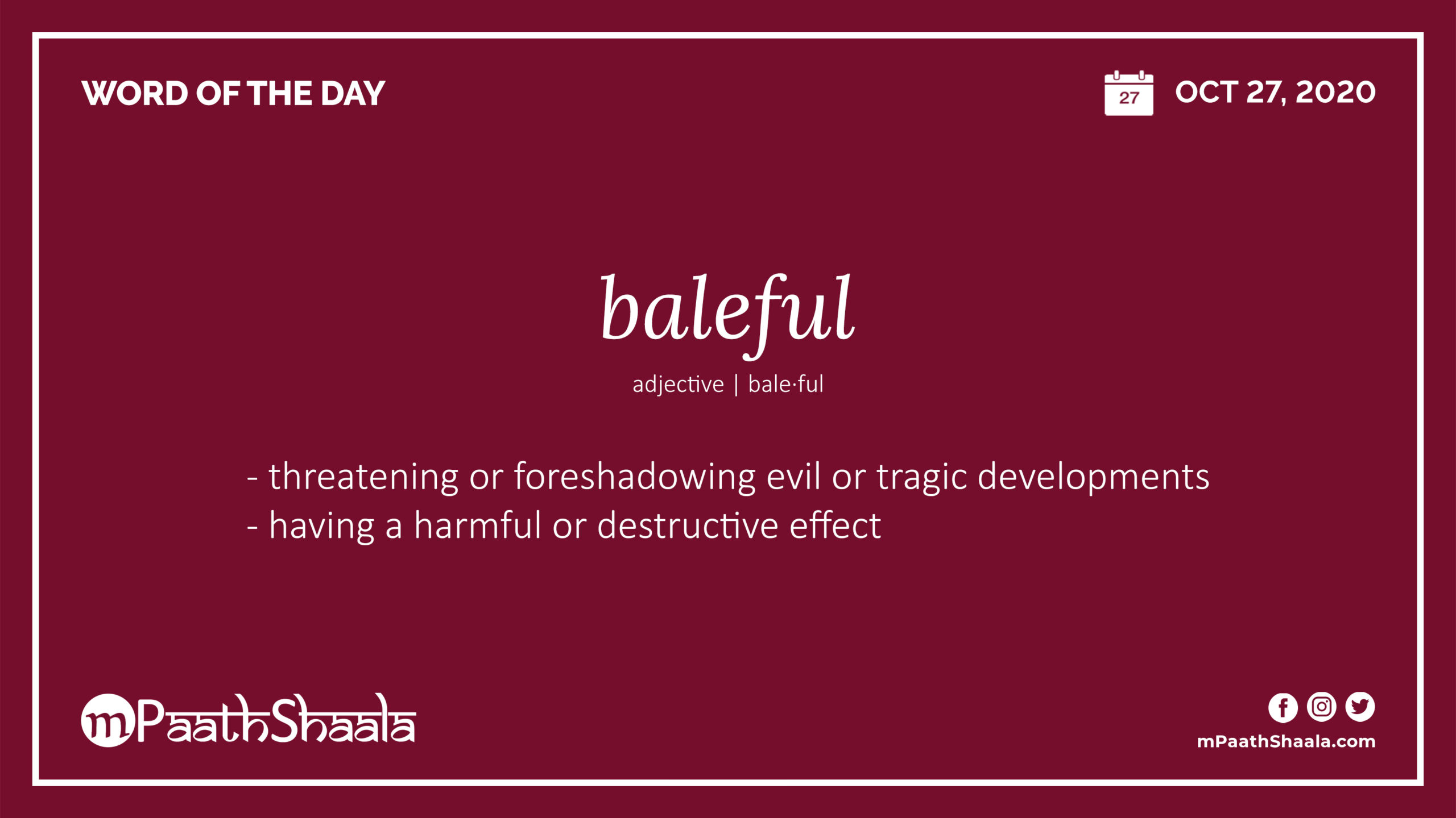 What Does Baleful Mean