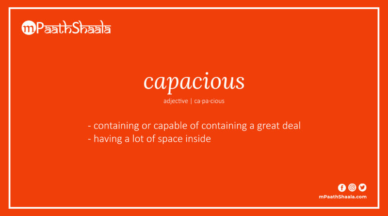 Definition of capacious