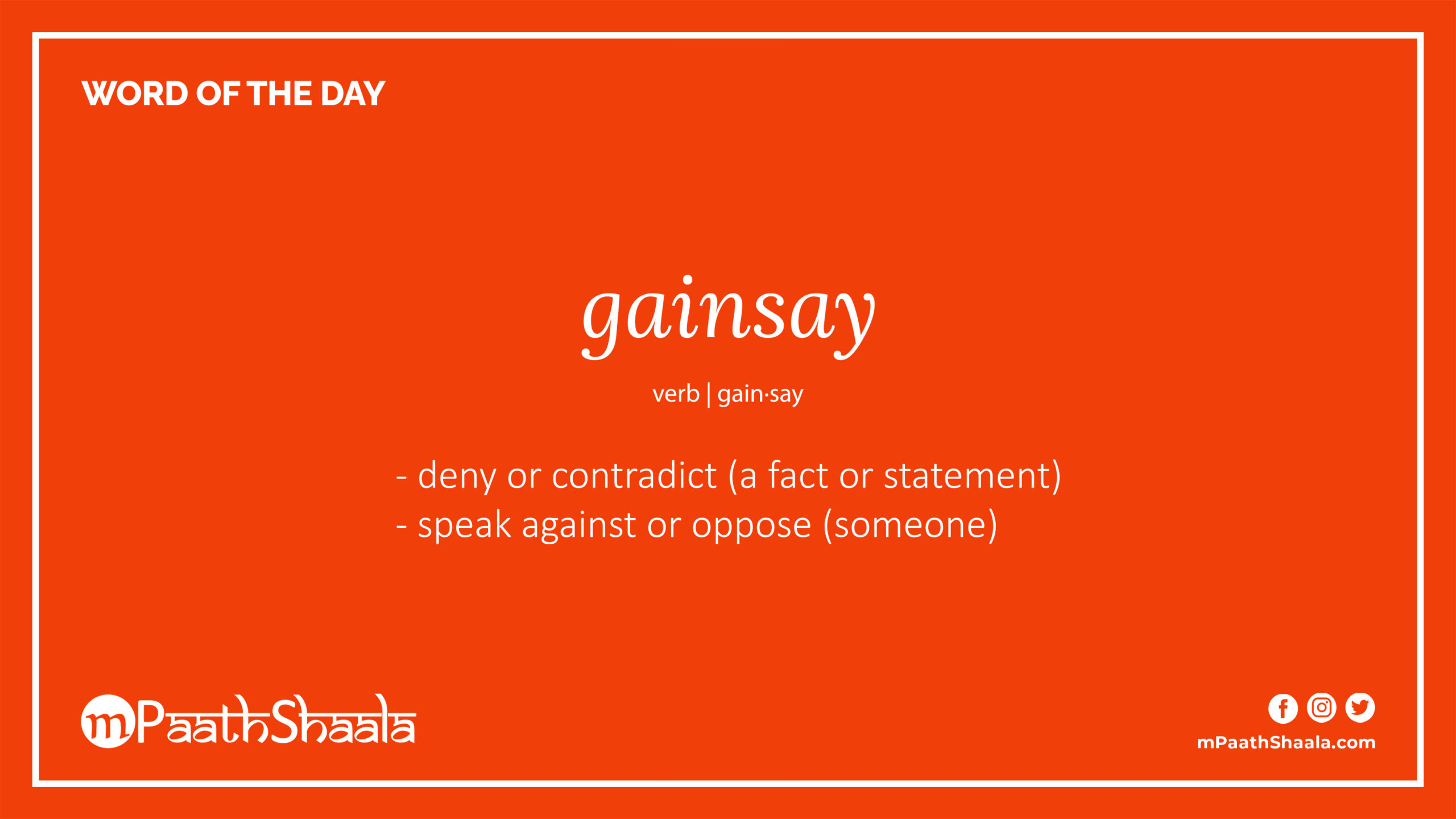 Definition of gainsay