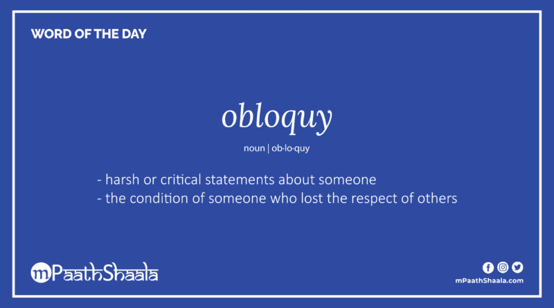 Definition of obloquy