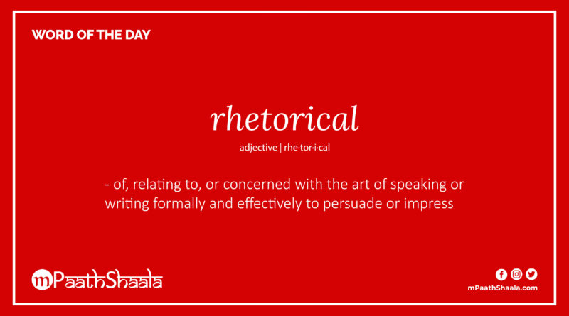 Definition of rhetorical