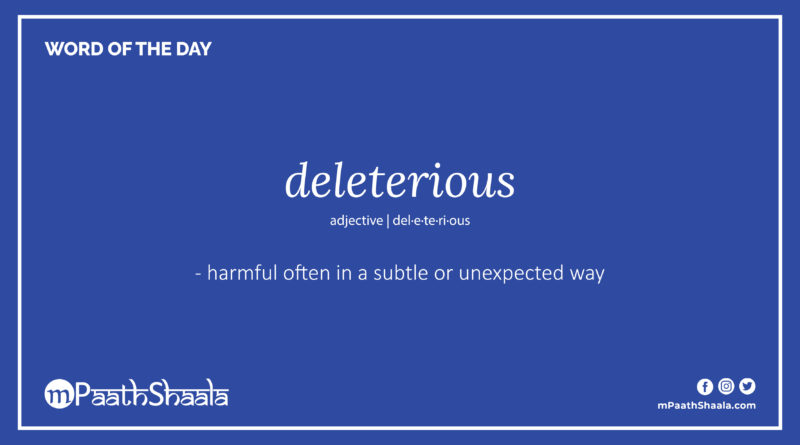 Definition of deleterious