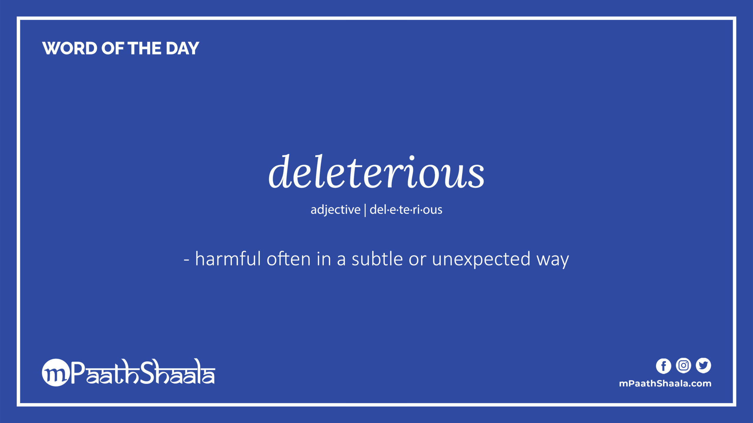 Deleterious Definition Of Deleterious MPaathShaala