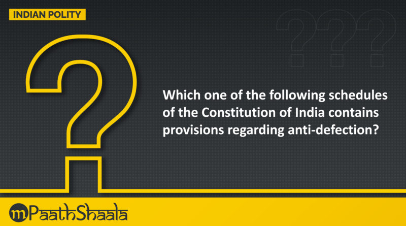 Which schedule of the Constitution contains provisions regarding anti-defection