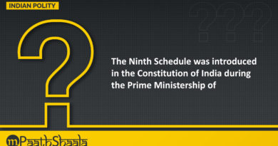 The Ninth Schedule was introduced during the Prime Ministership of